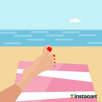 Woman's Foot On Towel Summer's Here GIF