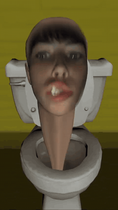 Woman's Head Sticking Out Of Toilet GIF