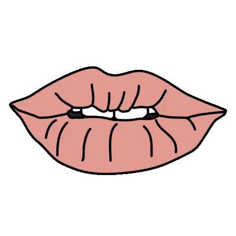 Woman's Lips Drawing With Lines Sticker