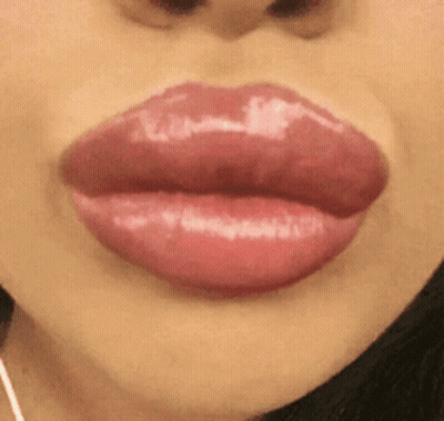 Woman's Lips With Red Lipstick GIF