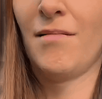 Woman's Mouth Slight Smile GIF
