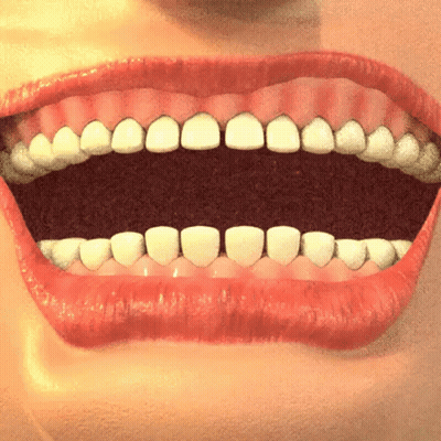 Woman's Mouth With Red Lips And Teeth GIF
