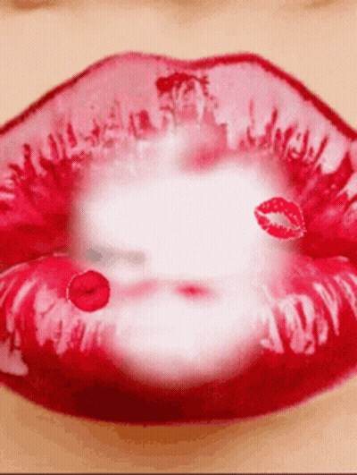 Woman's Red Lips GIF
