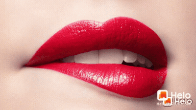 Woman's Red Lips With Help Help GIF
