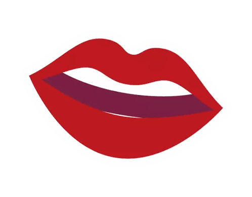 Woman's Red Lips With Purple Stripe Sticker