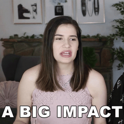 Woman Saying A Big Impact With Funny Face GIF