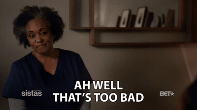 Woman Saying Ah Well That's Too Bad GIF