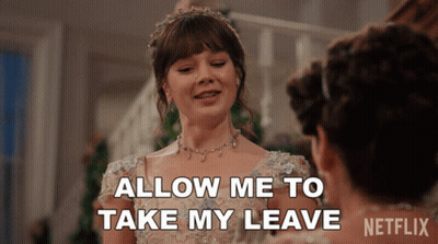 Woman Saying Allow Me To Take My Leave GIF