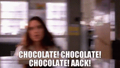 Woman Saying Chocolate Chocolate Chocolate Aack GIF