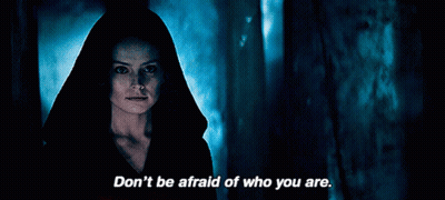 Woman Saying Don't Be Afraid Of Who You Are GIF