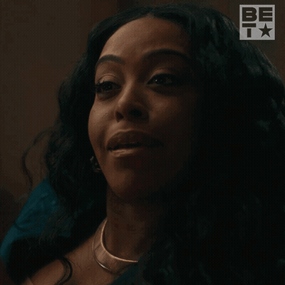 Woman Saying Don't Do That In Front Of Be Logo GIF