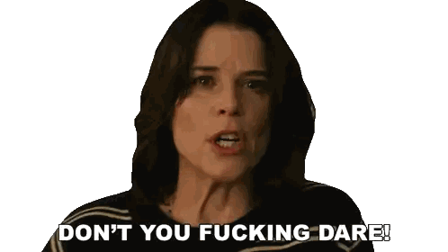 Woman Saying Don't You Dare Sticker