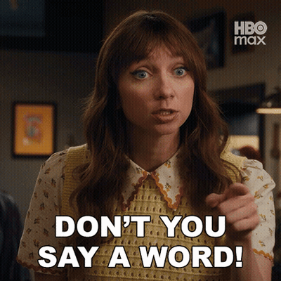 Woman Saying Don't You Say A Word While Pointing GIF