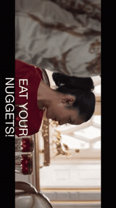 Woman Saying Eat Your Nuggets GIF