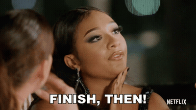 Woman Saying Finish In Netflix Ad GIF