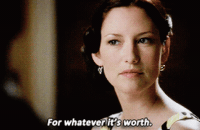 Woman Saying For Whatever It's Worth To Man GIF