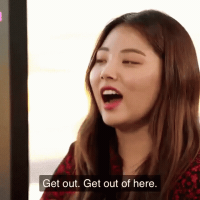 Woman Saying Get Out Get Out Of Here GIF