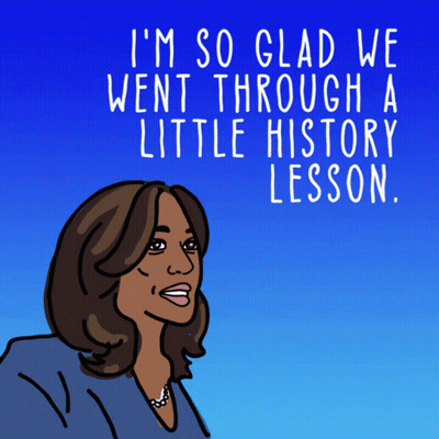Woman Saying Glad We Learned History