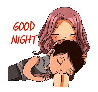 Woman Saying Good Night To Man Sticker