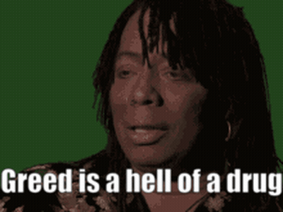 Woman Saying Greed Is A Hell Of A Drug GIF