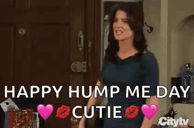 Woman Saying Happy Hump Me Day Cutie GIF