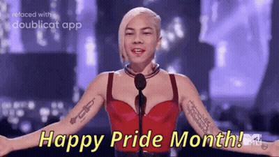 Woman Saying Happy Pride Month GIF