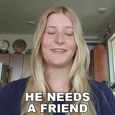 Woman Saying He Needs A Friend In Kitchen GIF