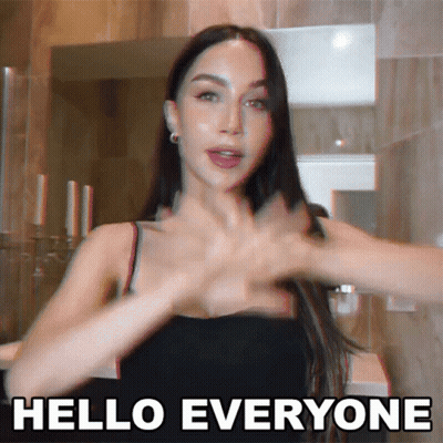 Woman Saying Hello Everyone With Hands Outstretched GIF