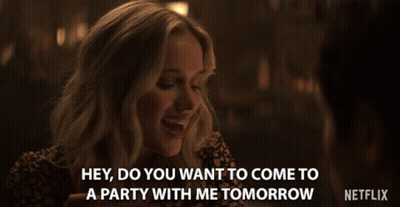 Woman Saying Hey Come To Netflix Party GIF