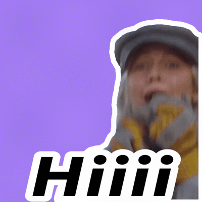 Woman Saying Hiiiiii On Purple Background GIF