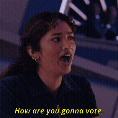 Woman Saying How Are You Gonna Vote Yellow GIF
