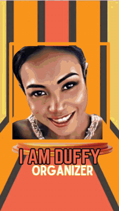 Woman Saying I Am Duffy Organizer GIF