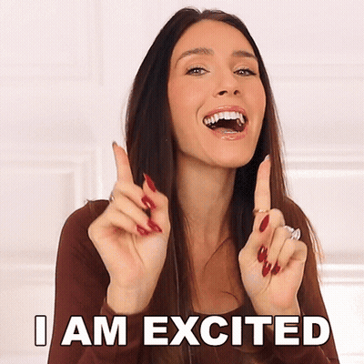 Woman Saying I Am Excited With Funny Face GIF