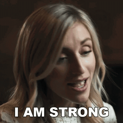 Woman Saying I Am Strong GIF