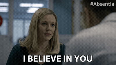 Woman Saying I Believe In You To Man GIF