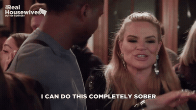 Woman Saying I Can Do This Completely Sober In Crowd GIF
