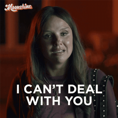Woman Saying I Can't Deal With You On Red Background GIF
