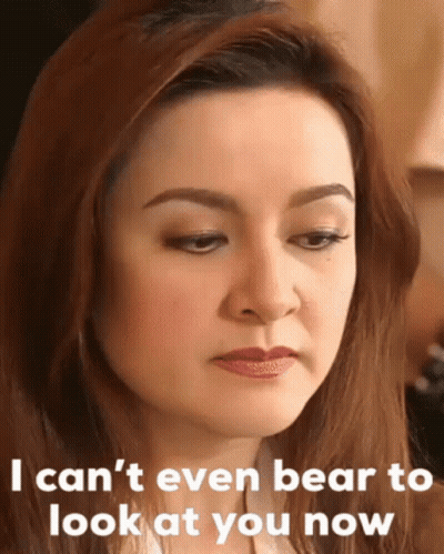 Woman Saying I Can't Even Bear To Look At You Now GIF