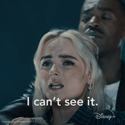 Woman Saying I Can't See It GIF