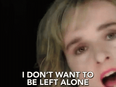 Woman Saying I Don't Want To Be Left Alone GIF