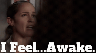 Woman Saying I Feel Awake GIF