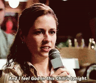 Woman Saying I Feel God In This Chili's Tonight GIF