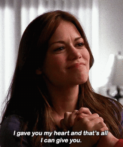 Woman Saying I Gave You My Heart GIF