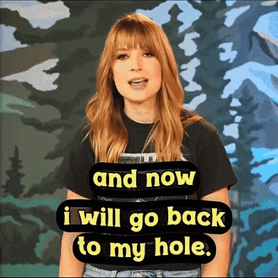 Woman Saying I Go Back To My Hole GIF