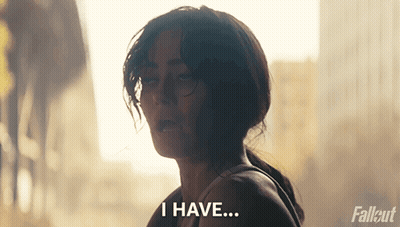 Woman Saying I Have In Front Of Fallout Sign GIF