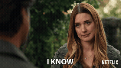 Woman Saying I Know In Front Of Netflix Logo GIF