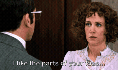 Woman Saying I Like Parts Of Your Face GIF