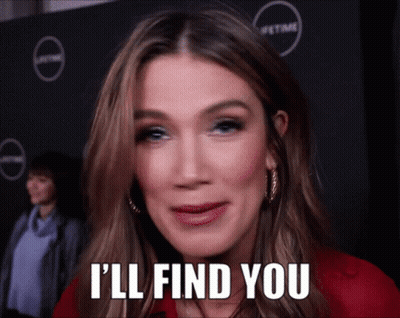 Woman Saying I'll Find You Lifetime Logo GIF