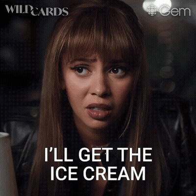 Woman Saying I'll Get Ice Cream Holding Cone GIF