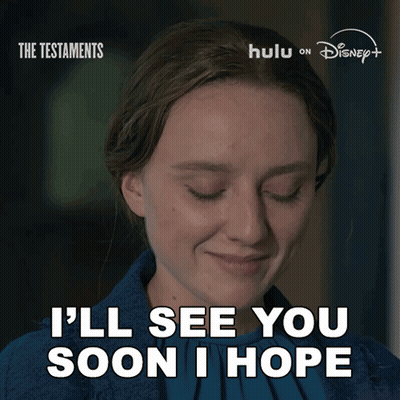 Woman Saying I'll See You Soon I Hope In Front Of Disney Logo GIF